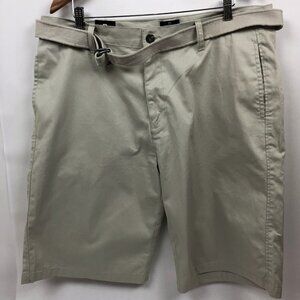 Qruel Men’s Khaki Shorts NWT | 40 | Belt| Cotton |Slanted Pockets| Summer Casual